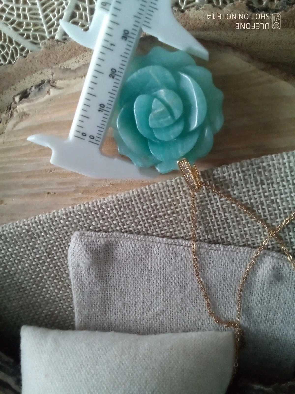 Collier amazonite, rose en pierre naturelle – photo 2